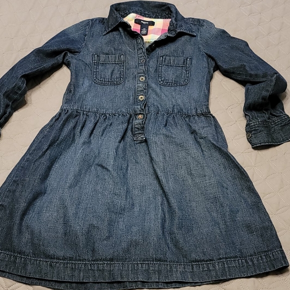Gap jean button down long sleeve dress